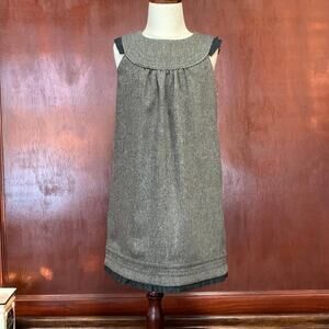 Juicy Couture Tweed Shift Dress Gray Sleeveless Button Back | Size 8
